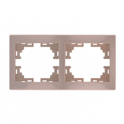 Рамка 2-я горизонтальная крем Lezard Mira 701-0300-147