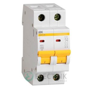 Автоматический выключатель ВА47-29 2P 50 А х-ка D, IEK MVA20-2-050-D