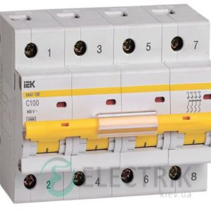 Автоматический выключатель ВА47-100 4P 10 А х-ка C, IEK MVA40-4-010-C