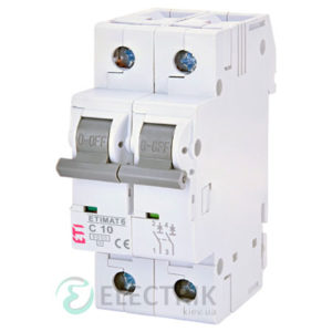Автоматический-выключатель-ETIMAT-6-(6кА)-2P-10-А-хар-ка-C,-ETI-(Словения) 2143514