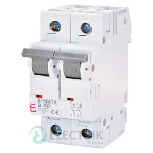 Автоматический-выключатель-ETIMAT-6-(6кА)-2P-50-А-хар-ка-B,-ETI-(Словения) 2113521