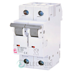 Автоматический-выключатель-ETIMAT-6-(6кА)-2P-50-А-хар-ка-D,-ETI-(Словения) 2163521