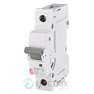 Автоматический выключатель ETIMAT P10 DC (10кА) 1P 6 А хар-ка C, ETI (Словения)