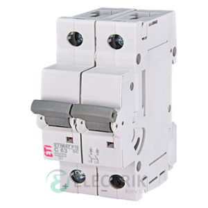 Автоматический выключатель ETIMAT P10 DC (10кА) 2P 63 А хар-ка C, ETI (Словения)