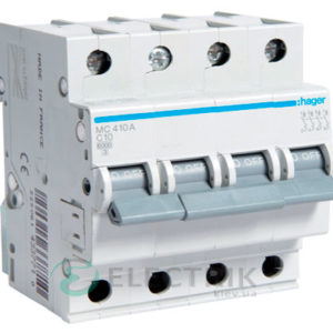 Автоматический выключатель MC410A 4P 6kA C-10A 4M, Hager