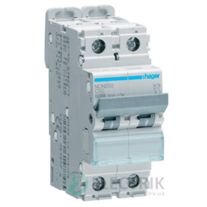 Автоматический выключатель NCN250 2P 10kA C-50A 2M, Hager