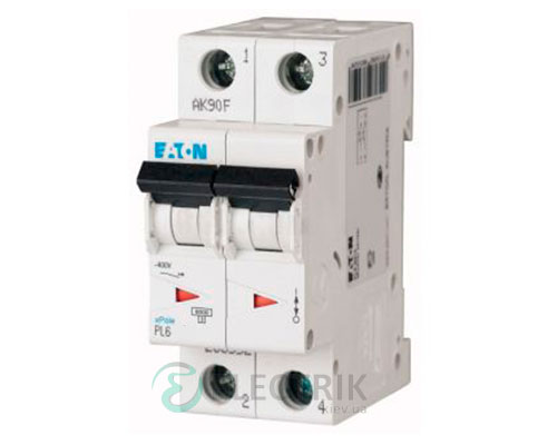 Автоматический выключатель PL6-C25/2 2P 25 А х-ка C, Eaton (Moeller)