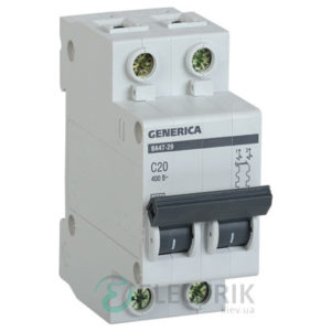 Автоматический-выключатель-ВА47-29-2Р-20А-4,5кА-С-GENERICA