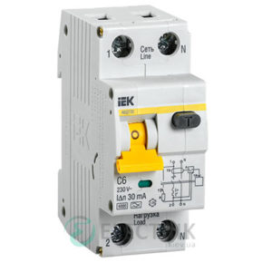 Автоматический выключатель дифференциального тока АВДТ32 C6 IEK MAD22-5-006-C-30