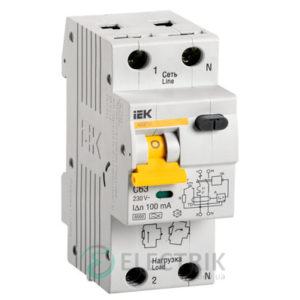 Автоматический выключатель дифференциального тока АВДТ32 C63 100мА IEK MAD22-5-063-C-100
