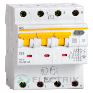 Автоматический выключатель дифференциального тока АВДТ34 C6 10мА IEK MAD22-6-006-C-10