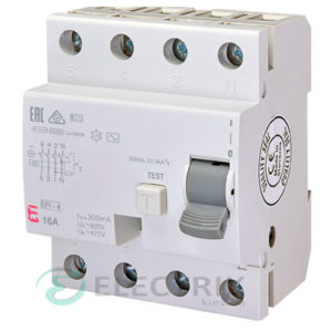 Дифференциальное реле (УЗО) EFI-4 16А 300мА тип AC 10кА, ETI (Словения)