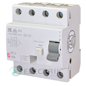 Дифференциальное реле (УЗО) EFI-4 16А 500мА тип AC 10кА, ETI (Словения)