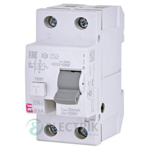 Дифференциальное реле (УЗО) EFI6-2 63А 30мА тип AC 6кА, ETI (Словения)