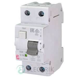 Дифференциальный автоматический выключатель KZS-2M C 16/0,01 тип A (10kA)