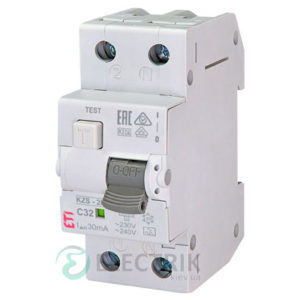 Дифференциальный автоматический выключатель KZS-2M C 32/0,03 тип A (10kA)