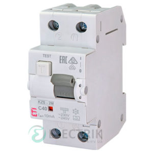 Дифференциальный автоматический выключатель KZS-2M C 40/0,01 тип A (10kA)