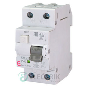 Дифференциальный автоматический выключатель KZS-2M C 40/0,03 тип AC (10kA)