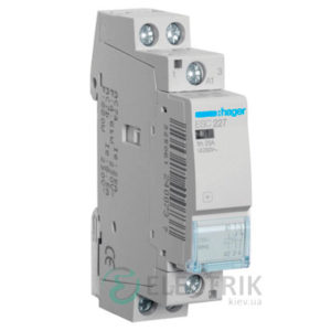 Контактор модульный ESC227 25А 230В AC 1НО+1НЗ, Hager (Франция)