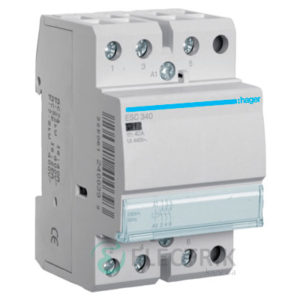 Контактор модульный ESC340 40А 230В AC 3НО, Hager (Франция)