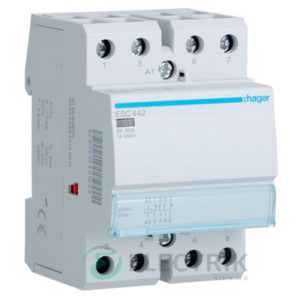 Контактор модульный ESC442 40А 230В AC 2НО+2НЗ, Hager (Франция)
