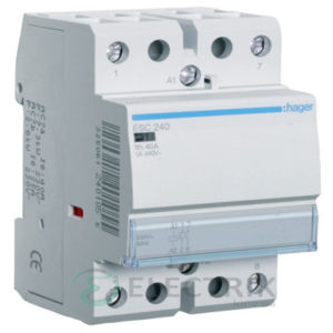 Контактор модульный бесшумный ESC240S 40А 230В AC 2НО, Hager (Франция)