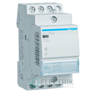 Контактор модульный бесшумный ESC325S 25А 230В AC 3НО, Hager (Франция)