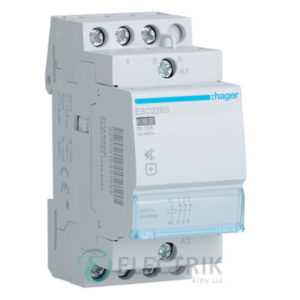Контактор модульный бесшумный ESC326S 25А 230В AC 3НЗ, Hager (Франция)