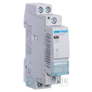 Контактор модульный бесшумный ESD225S 25А 24В AC 2НО, Hager (Франция)