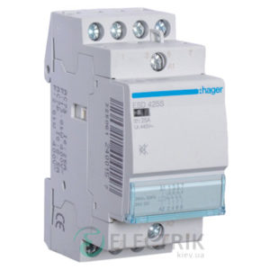 Контактор модульный бесшумный ESD425S 25А 24В AC 4НО, Hager (Франция)