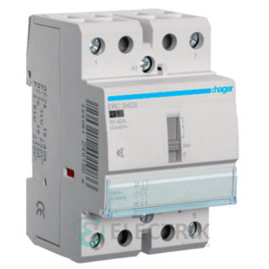 Контактор модульный бесшумный с ручным управлением ERC240S 40А 230В AC 2НО, Hager (Франция)