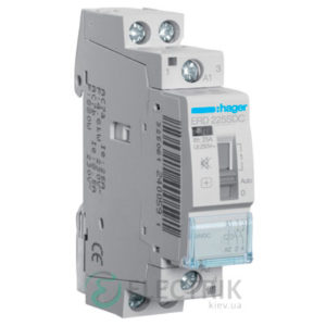 Контактор модульный бесшумный с ручным управлением ERD225SDC 25А 24В DC 2НО, Hager (Франция)