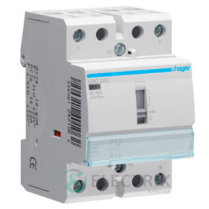 Контактор модульный с ручным управлением ERC240 40А 230В AC 2НО, Hager (Франция)