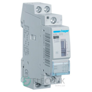 Контактор модульный с ручным управлением ERL225 25А 12В AC 2НО, Hager (Франция)