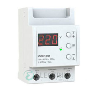 Реле напряжения ZUBR D25t однофазное на DIN-рейку 25А (с термозащитой)