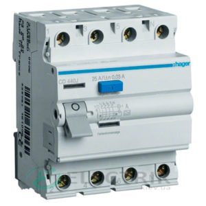 Устройство-защитного-отключения-(УЗО)-CD440J-4P-40A-30mA-тип-A,-Hager-