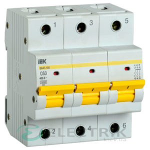 Автоматический выключатель ВА47-150 3Р 63А 15кА C IEK