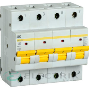 Автоматический выключатель ВА47-150 4Р 63А 15кА D IEK