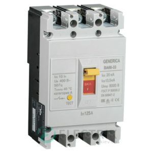 Автоматический выключатель ВА66-33 3Р 125А 20кА GENERICA SAV20-3-0125-G
