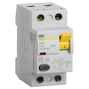 Устройство защитного отключения (УЗО) ВД1-63 2Р 25 А 300 мА тип AC, IEK