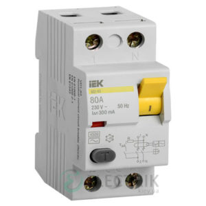 Устройство защитного отключения (УЗО) ВД1-63 2Р 80 А 300 мА тип AC, IEK