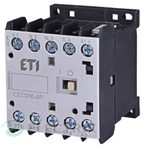 Контактор миниатюрный CEC 16.4P 230V/АС 16A 7,5kW AC3 4р (4НО), ETI (Словения)