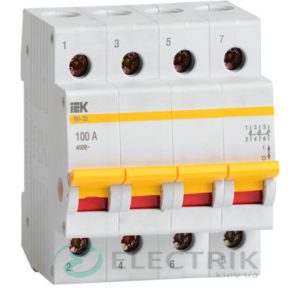 Выключатель нагрузки ВН-32 4P 100 А, IEK