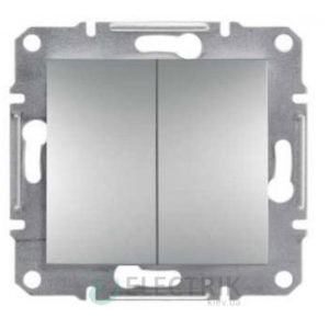 Кнопка двойная алюминий, Asfora EPH1100161