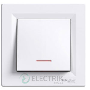 Кнопка с подсветкой белая, Asfora EPH1600121