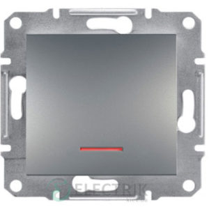 Кнопка с подсветкой сталь, Asfora EPH1600162