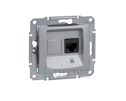 Розетка компьютерная RJ45, кат.5е, UTP, алюминий, Sedna SDN4300160