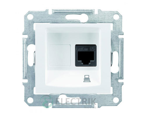 Розетка компьютерная RJ45, кат.6, STP, белый, Sedna SDN4900121