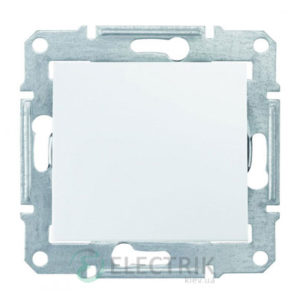 Выключатель одноклавишный проходной, IP44, белый, Sedna SDN0400521