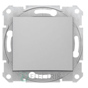 Выключатель одноклавишный, алюминий, Sedna SDN0100160